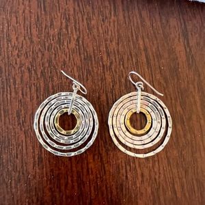 Silver and gold earrings